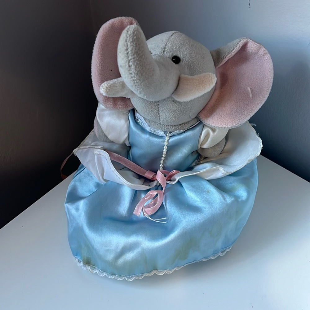 Elephant with Cinderella dress stuffie